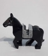 Koń czarny z siodłem kompatybilne z Lego, Cobi