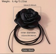 choker z miękkiej tkaniny z kwiatem róży