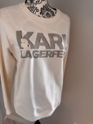 Bluza damska Karl Lagerfeld biała logo oversize S/M stylowa