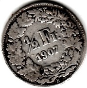 Szwajcaria 1//2 franka, 1907 r