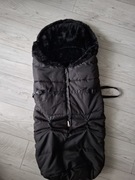 Ciepły Śpiworek kutnik na sanki do wózka czarny z futerkiem