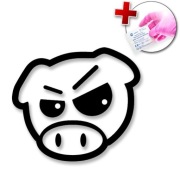 Naklejka PIG ŚWINKA JAPAN STYLE na samochód, lusterko, kask, szybę
