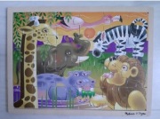 Duże puzzle drewniane, 24el Safari, Melissa &Doug 