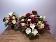 Kompozycja stroik komplet wiązanka kwiaty na cmentarz nagrobna