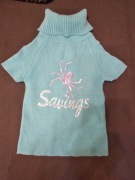 Golf krótki dzianinowy jasno niebieski