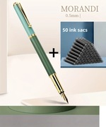 piękne pióro wieczne z konwerterem zielone w zestawie 50 nabojów