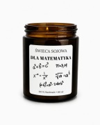 Świeca Sojowa ,,Dla matematyka", knot drewniany, pomysł na prezent