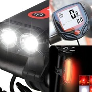 HIT! Zestaw 3w1! Lampka LED Przód + Tył + Licznik!