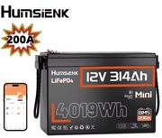 Akumulator Bank energi Humsienk LifePO4 12V 314ah 200a Smart Bluetooth 