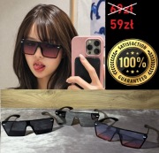 Okulary przeciwsłoneczne HIT 2026 !! czarne różowe lustra 