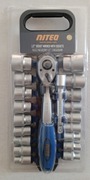 Klucz nasadkowy, grzechotka 1/2" z nasadkami, NITEO