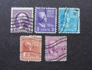 46a5 # USA  Zestaw 1-szy,3,5,10,27 Prezydent 1938