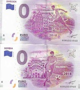 Zestaw 2 "0" Euro Souvenir Serbia Szwecja