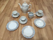 Antyk Serwis kawowy WAWEL Ćmielów Wałbrzych porcelana PRL złoto kobalt