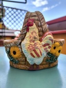 Ceramiczny koszyk dekoracja wielkanocna