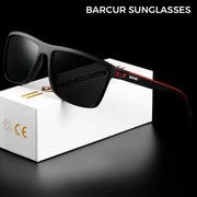 OKULARY PRZECIWSŁONECZNE. Polaryzacyjne HD. Męskie. Nerdy. Red/Black.