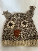 Czapka  Sowa Accessorize, beż+ brąz,  unisex, na osobę dorosłą