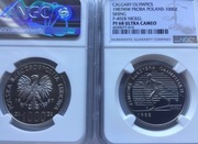 1000 ZŁ Próba NIKIEL OLIMPIADA CALGARY BIEGACZ 1987 NGC PF68 PIĘKNA