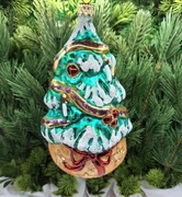 Bombka Choinka z kokardą 13CH Prezent ! Okazja ! Ozdoba Szklana