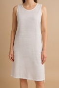 Elegancka biała letnia sukienka / koszula nocna Bialcon bez rękawów r. 42