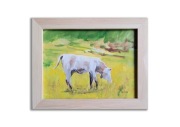 Obraz oryginalny "Krowa" pejzaż+ rama