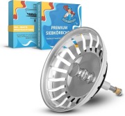 Sitko zlewozmywakowe 82 mm ze stali nierdzewnej z funkcją korka 