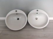 Alape - dwie umywalki emaliowane wpuszczane w blat średnica 47, 5 cm