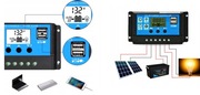 REGULATOR ŁADOWANIA AKUMULATORA 30A SOLARNY KONTROLER USB 12V 24V