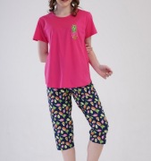 (7) piżama komplet 100% bawełna bluzka spodnie 58/60