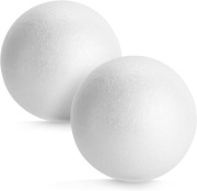 Piankowe Kule Dekoracyjne – 2 sztuki | Gładkie, Białe, Duże 15,2 cm