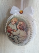 Zestaw 6 sztuk bombek świątecznych, dwustronnych. Średnica 10 cm. Ozdoby.