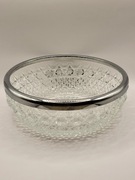 Kryształowa misa z posrebrzaną obręczą