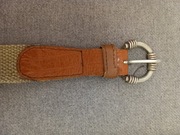 Pasek płócienny brązowa skórka 