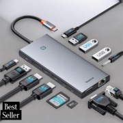 Baseus Stacja Dokująca 13w1 Hub PortalJoy Dual HDMI 4K USB-C 10Gbps