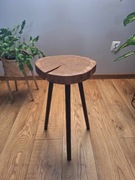 Stolik kawowy z plastra drewna dębowego, podstawka loft okazja!