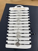 Komplet 12 bransoletek stal chirurgiczna plecione