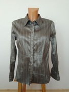 Srebrna bluzka koszulowa biurowa r.M