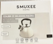 Nowy Czajnik tradycyjny stalowy 1,7 l srebrny, do kuchenek indukcyjnych