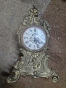 Zegar zegarek mosiężny mosiądz stary zabytek antyk vintage stojący na komin