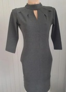 Szara melanżowa sukienka casualowa 38