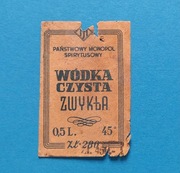 Etykieta na butelkę z czasów PRL