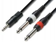 KABEL MINI JACK 3,5 2x JACK 6,3 ADAM HALL AUDIO 3m