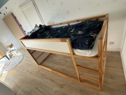 Lóżko z materacem Ikea KURA dwustronne