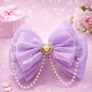 Spinka kokardka Nowa liliowa Fioletowa 