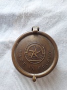 Obudowa kompasu busoli zamykana mosiężna Made in Poland stara 1960
