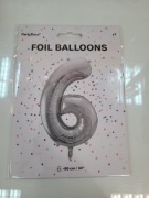Balon foliowy srebrny "6"