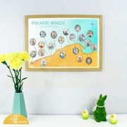 Spersonalizowana Mapa Polski Bałtyk A2 - podróże plakat grafika prezent