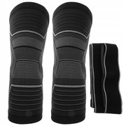 1 PARA SPORTOWYCH, ODDYCHAJĄCYCH OPASKI NA KOLANA Z NYLONU I ELASTANU