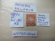 znaczki Mi 42 odmiana linie faliste BAWARIA 1876r.Niemcy BAYERN Herb Rzesza