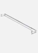 Karnisz teleskopowy zawieszany na górnej ramie okiennej 40-60 cm SREBRNO-BI